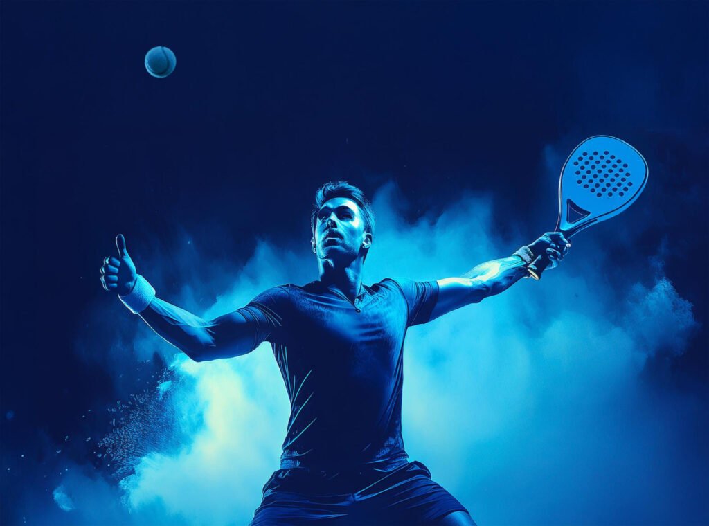 Paire de padel coordonnant son placement sur la piste.